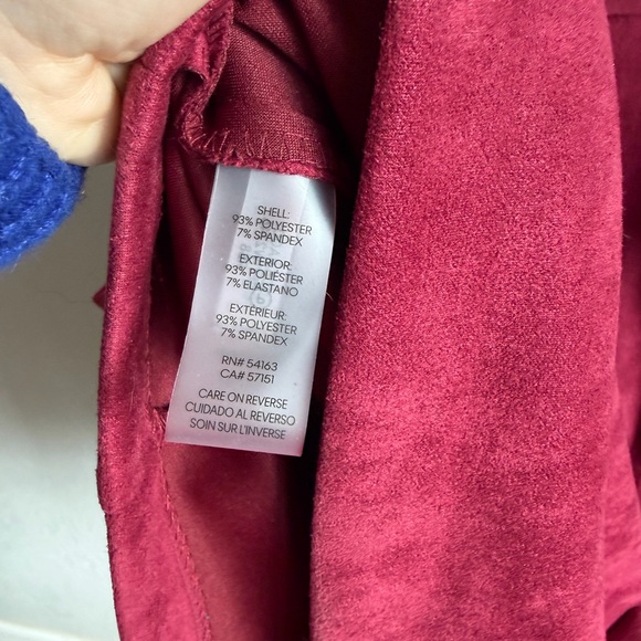 Calvin Klein Wine Red Faux Suede Sheath Dress Womens 10 Holiday Business Casual - Picture 5 of 5